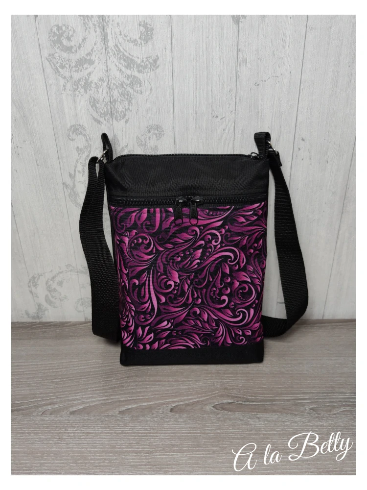 CROSSBODY "fialový ornament"